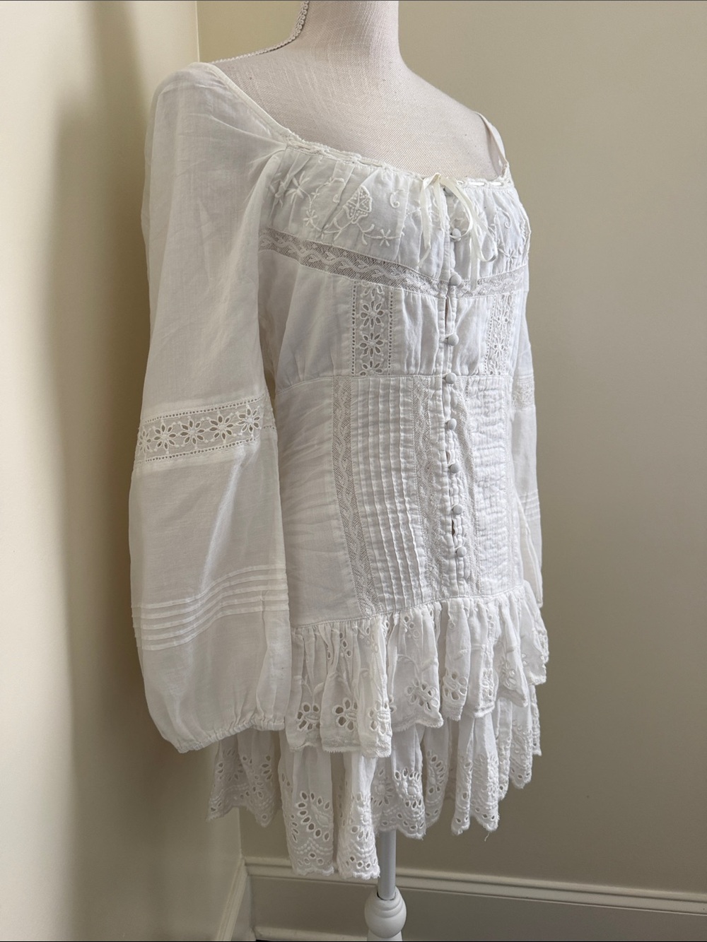 LoveShackFancy  Lace-Trim Dress - Picture 4 of 14
